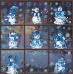 Vanco-Up Karácsonyi sztatikus ablakmatrica, Vanco-Up - Kék hóemberek, hópelyhek