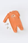 BabyJem Salopeta curcubeu cu maneca lunga si botosei din 80%bumbac organic si 20% poliester - portocaliu, baby cosy (marime: 0-3 luni)