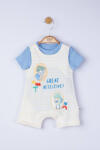 BabyJem Set salopeta cu tricou great detectives pentru bebelusi, tongs baby (culoare: albastru, marime: 6-9 luni)