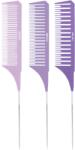 BIFULL Set 3 pieptenii cu coada de metal - LAYERING - VIOLET (BFPEI44673)