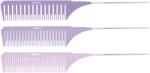 BIFULL Set 3 pieptenii cu coada de metal - LAYERING - VIOLET (BFPEI44898)