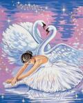NORIMPEX - Puzzle Pictura cu diamant: Lacul lebedelor 30x40cm - 1 - 39 piese
