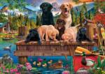 Schmidt Spiele - Puzzle O familie de câini la lac - 1 000 piese Puzzle