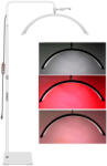 Andoer Lampa cosmetica profesionala Bi Color alb, rosu, Semiluna 238 LED, inaltime maxima 180 cm, suport telefon inclus, culoare aleatorie