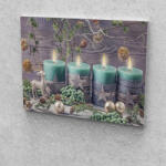 Festőleszek.hu Adventi gyertyák festés számok alapján kreatív készlet keret nélkül 40x50