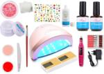 SELA Kit unghii false cu gel French White nr. 97, lampa led, Sela