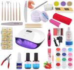 SELA Kit Unghii False Cu Gel Uv, Nr. 104, Lampa Led, 210 piese, Sela