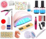 SELA Kit unghii false cu gel Baby Pink, lampa led, Sela, nr. 96