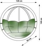 Czillo Prémium Függőfotel - Swingpod, Zöld Színű Párnával, 120x120 cm