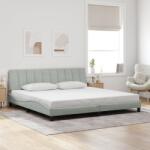 vidaXL világosszürke bársony ágykeret matrac nélkül 200 x 200 cm (3207867)