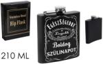  Laposüveg rozsdamentes acél 210ml Egészségedre, Boldog Szülinapot felirattal