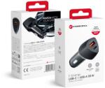 Forcell F-ENERGY Carbon CC50-1A1C autós töltő Type C + USB A PD QC3.0 3A 38W fekete