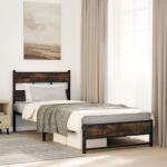vidaXL füstös tölgy színű fém ágykeret matrac nélkül 107 x 203 cm (4017214)