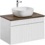 Comad Készlet szekrény Comad Iconic White ICONIC WHITE 82-80-D-1S, mosdótál Comad Smile UM-6254SMILE50DP, SANTAFEOAK89-080-A