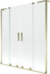 Mexen Velar L Duo, 2 szárnyas eltolható kádparaván 140 x 150 cm, 8mm átlátszó üveg, arany fényes, 896-140-003-02-50 (896-140-003-02-50)
