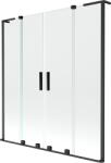 Mexen Velar L Duo, 2 szárnyas eltolható kádparaván 140 x 150 cm, 8mm átlátszó üveg, fekete matt, 896-140-003-02-70 (896-140-003-02-70)