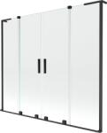 Mexen Velar L Duo, 2 szárnyas eltolható kádparaván 180 x 150 cm, 8mm átlátszó üveg, fekete matt, 896-180-003-02-70 (896-180-003-02-70)
