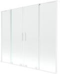 Mexen Velar L Duo, 2 szárnyas eltolható kádparaván 200 x 150 cm, 8mm átlátszó üveg, fehér matt, 896-200-003-02-20 (896-200-003-02-20)