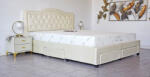  Pat 180x200 cm Terasino Crem cu 4 sertare Tapitat Catifea Somiera Inclusa ( D3- HLR 01) (C533-1720)