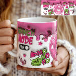 Deconline Customs Grincses karácsonyi bögre "Grinch mode on" pufi hatású (DO129188-CERAMIC-MUG)