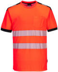 Portwest T181 PW3 Hi-Vis póló S/S Piros/Fekete - M (T181RBKM)