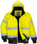 Portwest C465 Hi-Vis 3 az 1-ben kontrasztos bomber dzseki Sárga/Navy - 6XL (C465YNR6XL)