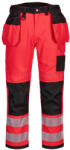 Portwest T501 PW3 Hi-Vis Holster nadrág Piros/Fekete - 42 (T501RBK42)