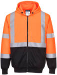 Portwest B315 Hi-Vis kéttónusú kapucnis pulóver Narancs/Fekete - S (B315OBRS)