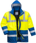 Portwest S466 Hi-Vis Kéttónusú Traffic kabát Sárga/Royal kék - 4XL (S466YRB4XL)