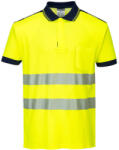 Portwest T180 PW3 Hi-Vis pólóing S/S Sárga/Navy - S (T180YNRS)