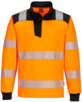 Portwest PW326 PW3 Hi-Vis 1/4 Zippzáras hosszú ujjú póló Narancs/Fekete - 5XL (PW326OBR5XL)