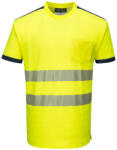 Portwest T181 PW3 Hi-Vis póló S/S Sárga/Navy - XL (T181YNRXL)