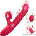 Erospace G-Spot Vibrator with Thrusting Motion & Clitoral Stimulation Sweet Play A2 Red
