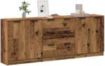 vidaXL 3 db antik fa színű szerelt fa tálalószekrény 60 x 30 x 70 cm (3329225)