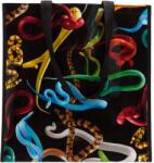 Seletti Bevásárlótáska TOILETPAPER SNAKES 42 cm, fekete, Seletti (SLT02113)