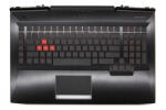 HP Omen 17-AN000, 17T-AN000, 17T-AN100 gyári új fekete-piros bolgár háttér-világításos billentyűzet modul touchpaddal (150W, kis Center-Pin DC nyílás) (931691-261)