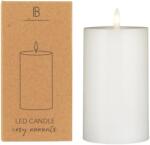  LED oszlopos gyertya WARM FLAME SL 12, 5 cm fehér