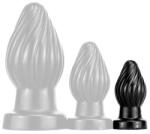 DarkSil Spiral Plug S - ívelt anális kiegészítő, 7x3, 5 cm, fekete - szexvital