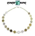  Colier din Cuart Mixt Rotund Fatetat - Zircon Rotund Fatetat - Accesorii Argint 925