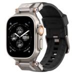 Spigen AMP07591 Apple Watch Series 10 46mm / Watch Series 9 45mm / Watch Series 8 45mm fekete bőr hatású óraszíj (AMP07591)