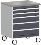 bott Cubio mobil komód, 99 x 80 x 65 cm, 5 fiókos, linóleum, szürke-antracit