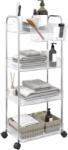 vidaXL tárolókocsi 4 szintes átlátszó 37x28x95 cm akril (4012380)