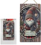  Nyomtatott fa tábla - Hoztál forrócsokit? manó 13x24, 3cm