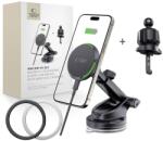 Tech-Protect MM15W-V6 Qi2 Mágneses Magsafe Műszerfal & Szellőző Autós Telefontartó Vezeték Nélküli Töltő 15w Fekete