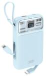 XO PR243 power bank 10000 mAh (Kék) - gyorstöltés 22.5W, digitális kijelző, USB-C és Lightning kábel