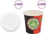 vidaXL 1000 db papír kávéscsészék fedővel 4oz 120ml (3325211)