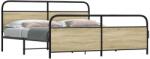 vidaXL sonoma tölgy színű fém ágykeret matrac nélkül 180 x 200 cm (3318652)