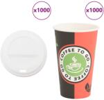 vidaXL 1000 db papír kávéscsészék fedővel 16oz 400ml (3325214)