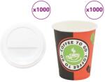 vidaXL 1000 db papír kávéscsészék fedővel 8oz 240ml (3325212)