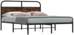 vidaXL ágykeret matrac nélkül 150x200 cm füstölt tölgy fűrészelt fa (4100211)